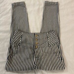 Free People Frankie High Waist Stripe Straight Pants Regular Size 2